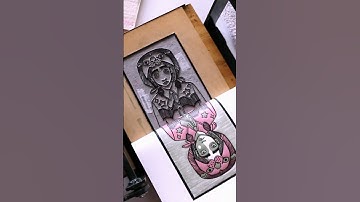 Three layer reduction linocut print #artist #art