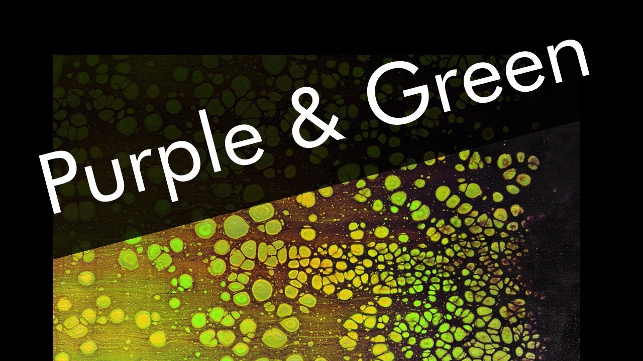 Purple And Green Acrylic Pour Swipe - YouTube