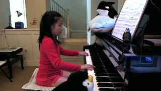 Claire plays Invention No 8 in F Major, JS Bach