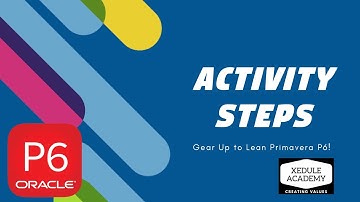 Free Primavera p6 tutorial: Activity Steps