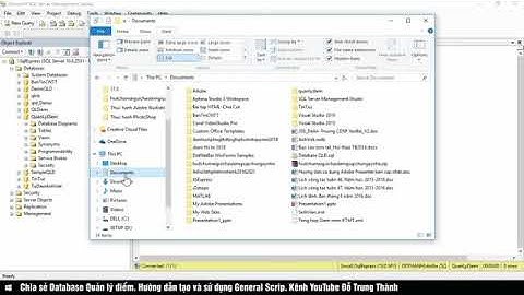 Chia sẻ Database Quản lý điểm  HD tạo và sử dụng General Script trên Sql Server