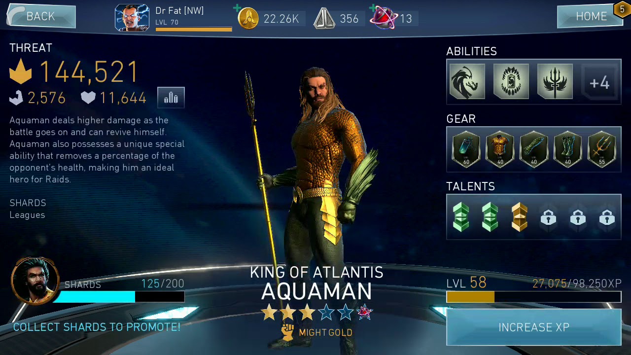 Injustice 2 Mobile 3 Star King Of Atlantis Aquaman On Phase 3 Youtube