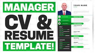 MANAGER CV & RESUME TEMPLATES! (How to Write a CV or RESUME for MANAGEMENT & LEADERSHIP POSITIONS!)