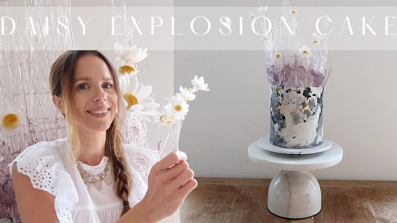 Isomalt/Daisy Explosion Cake | With Stone Effect Fondant