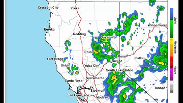 Forecast radar reflectivity over northern California from the NWS HRRR model