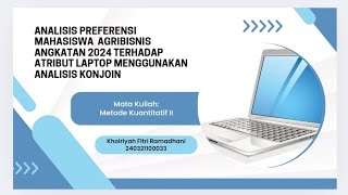 TUGAS MINI RISET ANALISIS KONJOIN MATA KULIAH METODE KUANTITATIF II 