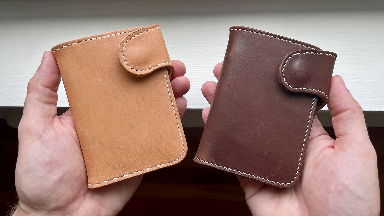 Minimalist Leather Bifold Wallet in Natural Vachetta - Thursday