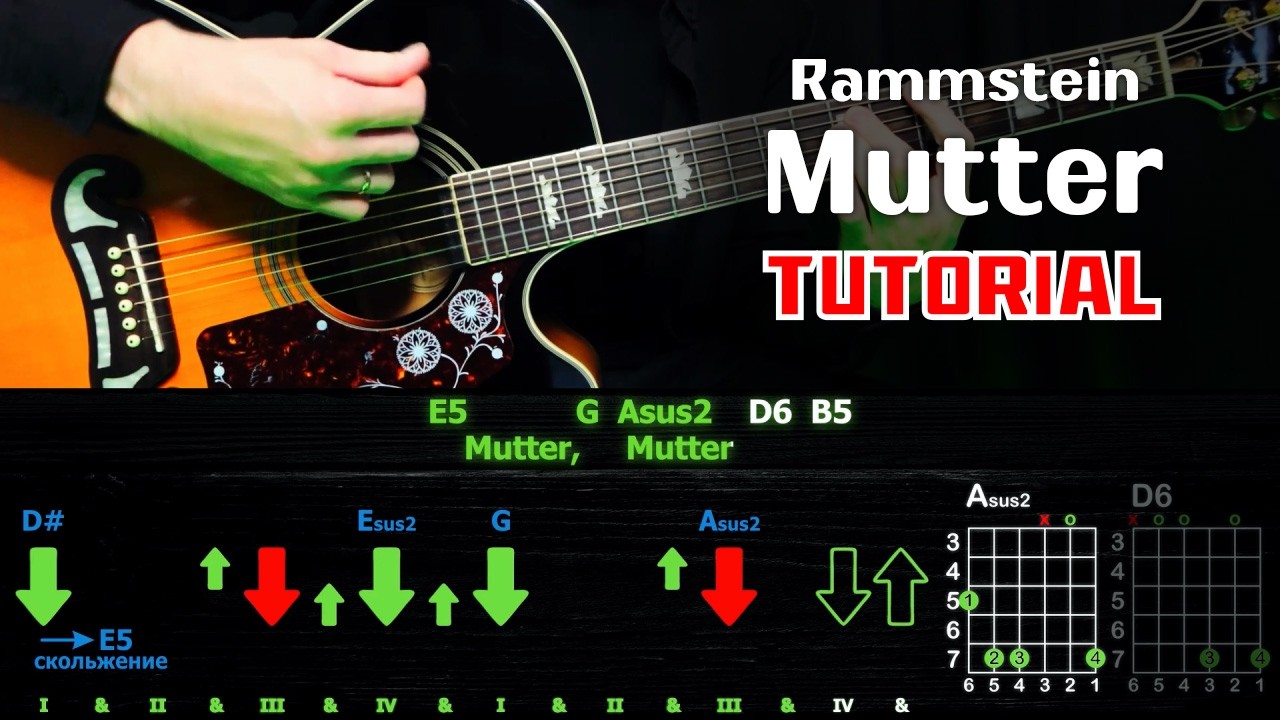 🔥 MUTTER – Rammstein на гитаре: полный разбор (табы, аккорды, бой) 🎸