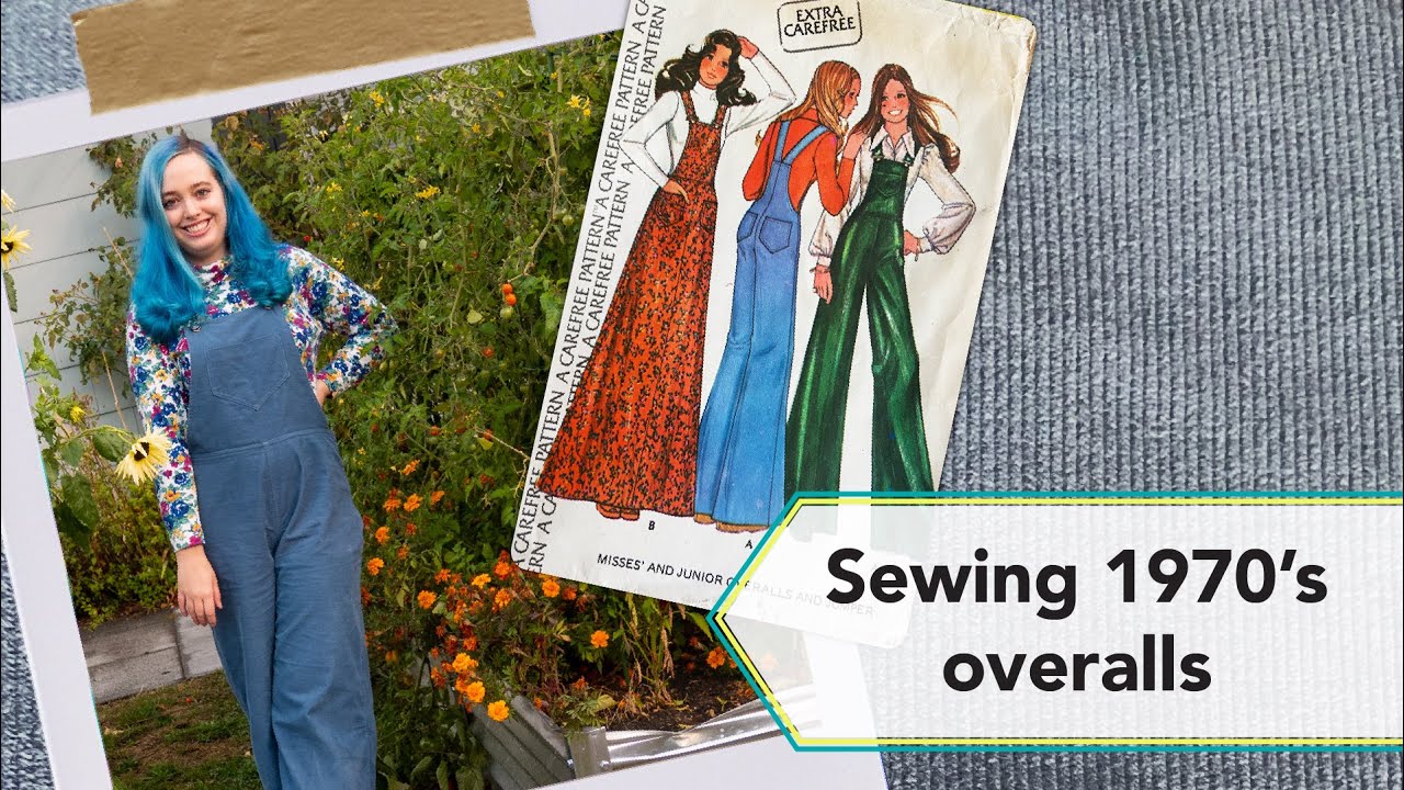 Sewing 1970s Wide Leg Overalls | Vintage sewing project + sew with me ...