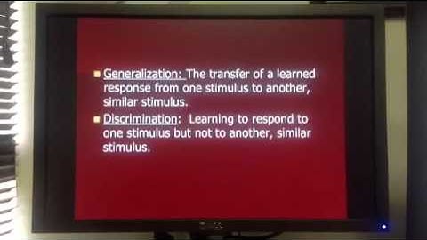 Generalization and Discrimination
