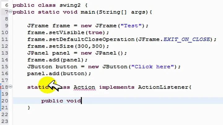 Create Action Listeners with JButton - Java GUI/SWING Tutorial+HELP: