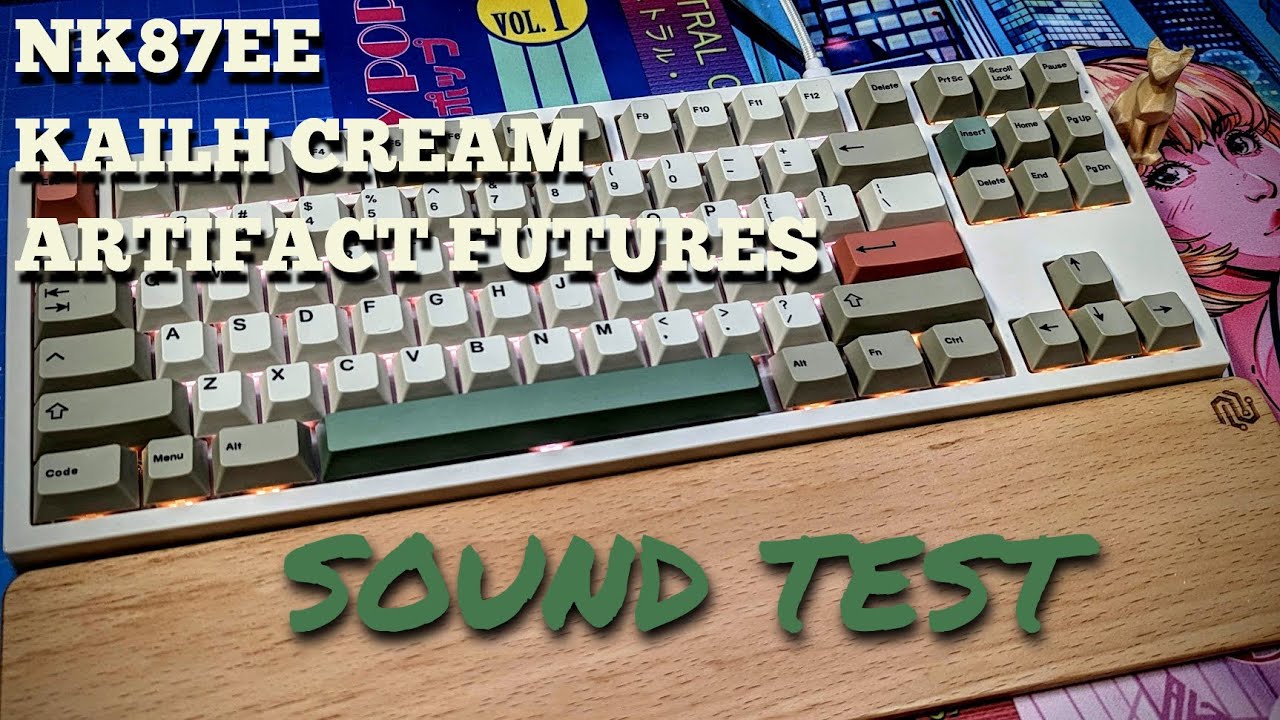 NK87EE Beige + Kailh Cream + Artifact Bloom Futures Cherry Dye Sub PBT