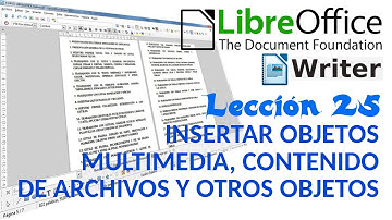 Tutorial LibreOffice Writer - 25/40 Insertar objetos multimedia (vídeo y audio) y otros objetos.