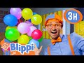 Colorful balloons everywhere  blippi  kids playground  educationals for kids