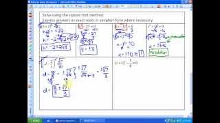 4.3: part 1 (Solving Quadratic Equations using the Square Root Method)