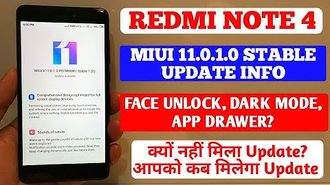 REDMI NOTE 4 MIUI 11.0.1.0 INDIA STABLE UPDATE INFO | DARK MODE, FACE UNLOCK, APP DRAWER, MIUI 11