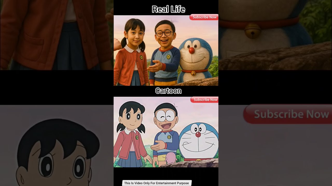 Doraemon Real Life Nobita Shizuka Suneo Jaian Shorts