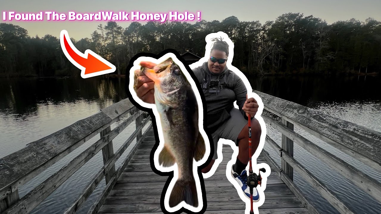 Fishing a STOCKED BOARD WALK Filled w/ MONSTER BASS !