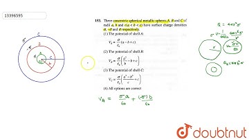 Three concentric spherical metallic spheres A,B and C of radii a , b and c(a lt b lt c) have sur...