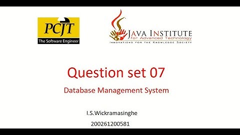 DBMS Question Set 07