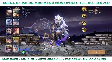 Arena Of Valor Mod Menu New Update 1.59 | Map Hack, Auto Aim All Hero, Draw Esp, Unlock Skins,Bypass