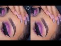 purple glitter cut crease 💜