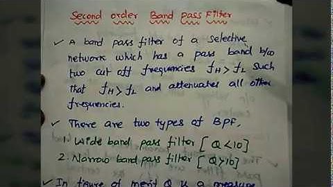 Second Order band Pass Filter in Linear Integrated circuits