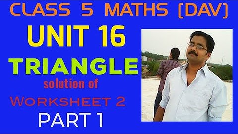 CLASS 5 MATHS// UNIT 16 // SOLUTION OF WORKSHEET 2 // TRIANGLES // DAV