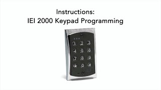 IEI Keypad Programming Video Net Worth