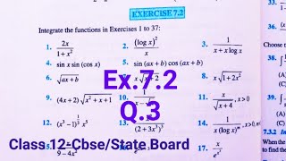 Class 12 Maths Chapter 7 Exercise 7.2 Question 3 | NCERT Solutions | Integrals