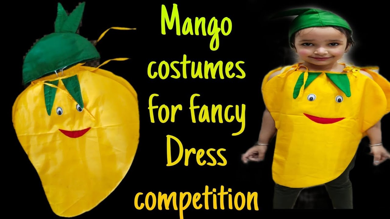 How to Make Mango Dress for Kids/Fruit Fancy Dress Competition/Paper