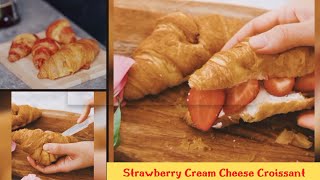 Strawberry Cream Cheese Croissant Sandwich🍓🥐
