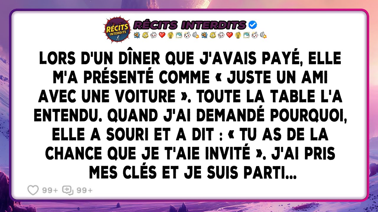Lors D'un Dîner Que J'organisais, Ma Femme M'a Publiquement Humilié - Mon Départ Mesuré En Disait...