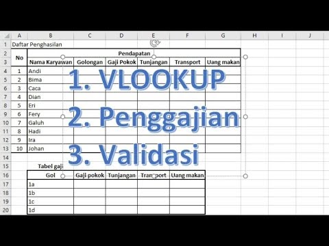 Vlookup Dan Penggajian Di Sertai Validasi Dalam Microsoft Excell Youtube