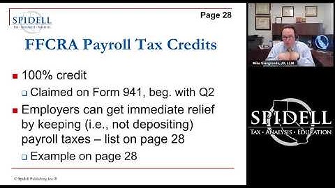 FFCRA Payroll Tax Credits