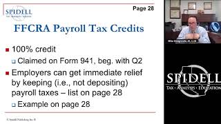 FFCRA Payroll Tax Credits Update