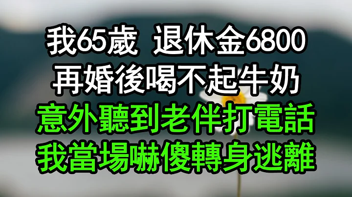 我65岁 退休金6800，再婚后喝不起牛奶，意外听到老伴打电话，我当场吓傻转身逃离#深夜浅读 #为人处世 #生活经验 #情感故事 - 天天要闻