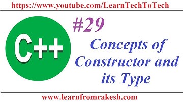 C++ Programming #29: Concept of Constructor and Its Type in C++