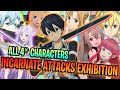 [SAO ARS] ALL 4 CHARACTERS INCARNATE ATTACKS EXHIBITION - Sword Art Online Alicization Rising Steel