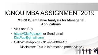 MS 08 Quantitative Analysis for Managerial Applications Solution 2019