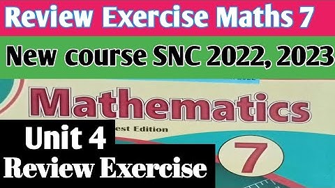 Unit 4  Review Exercise class 7 Maths kpk new course 2022 | Chapter 4 Review Exercise Maths 7  PTB