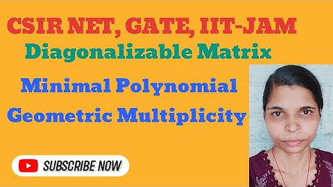 Minimal Polynomial, Geometric Multiplicity, Diagonalizable Matrix... CSIR NET, GATE, IIT-JAM..