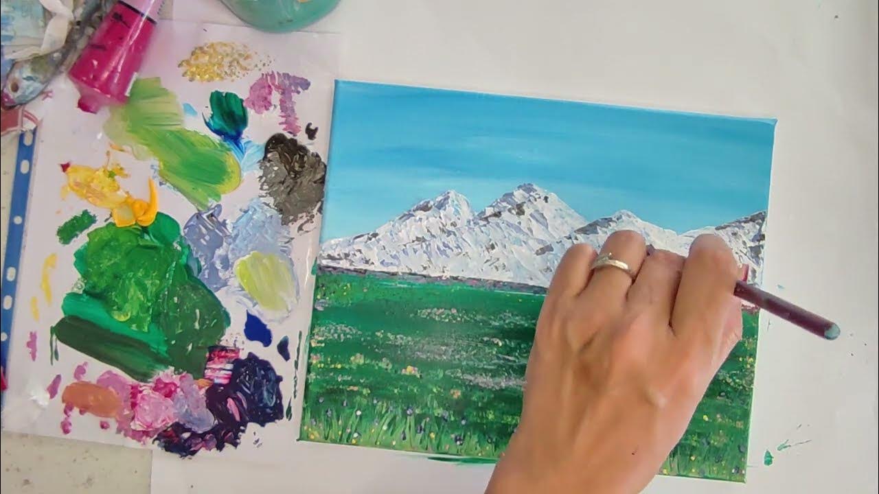 Comment peindre un paysage de montagnes enneigées ? peinture acrylique