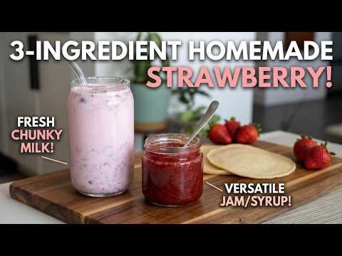 If You Have Strawberries π Make This Strawberry Milk Instead of Buying It from Store