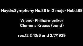 Haydn:Symphony No.88 in G major Hob.I:88 / Clemens Krauss & Wiener Philharmoniker 1929