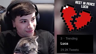 georgenotfound tells his stream that his cat luca died 💔 (stream highlights)