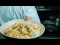 Creamy Garlic Prawn Fettuccine Pasta - 5 Min Recipe
