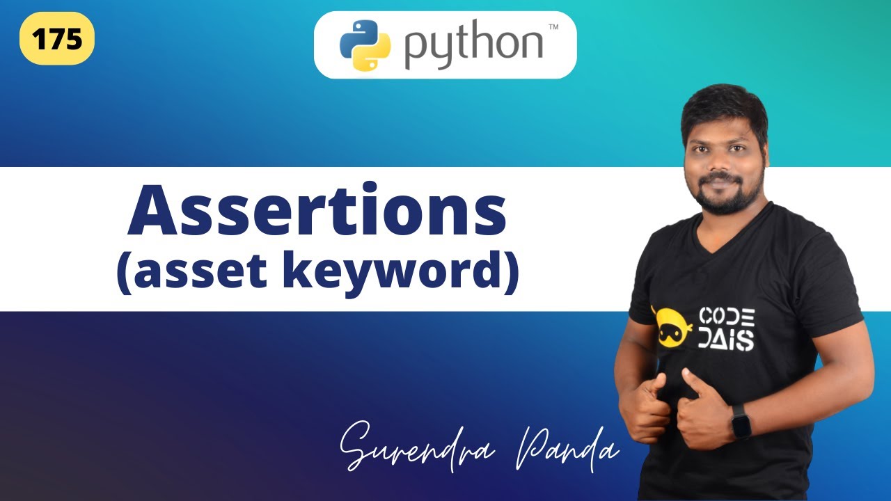 🙋‍♂️ Assertions in Python | Asset keyword | Python By Surendra - YouTube