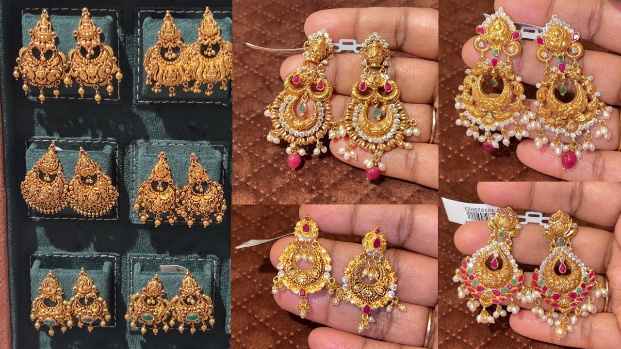 Round Stone Golden Chandbali Earrings at Rs 320/pair in Jaipur | ID:  26731908088