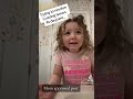 Young girl lets loose after being permitted to swear in bathroom